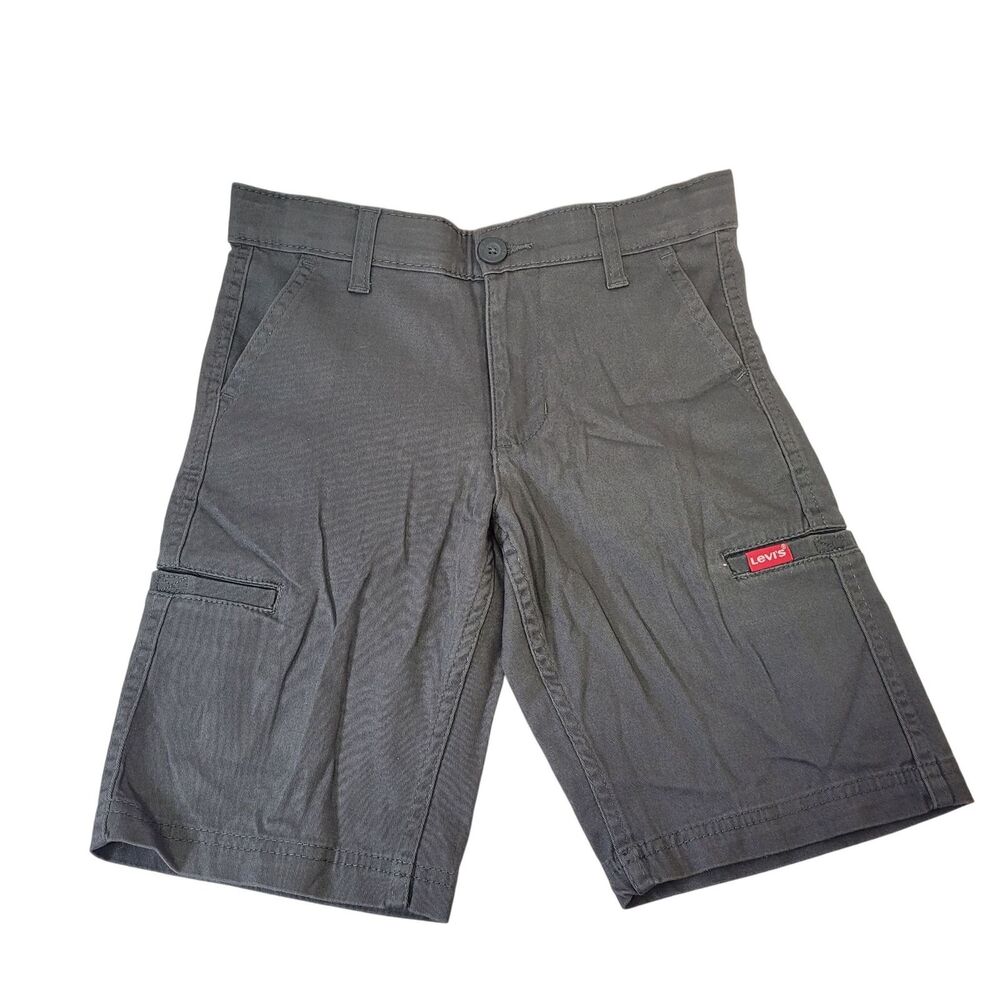 Levi's Youth Boy Cargo Shorts Adjustable Waistband Flex Stretch Gray Size 8